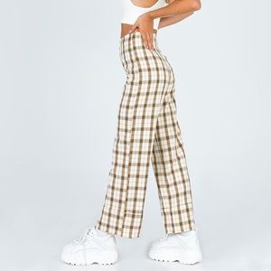 Princess Polly Euros Pants in Yellow Check